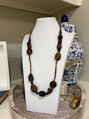 You & I Beaded Chunky Animal Print Statement Necklace Y2K Vibe Necklace